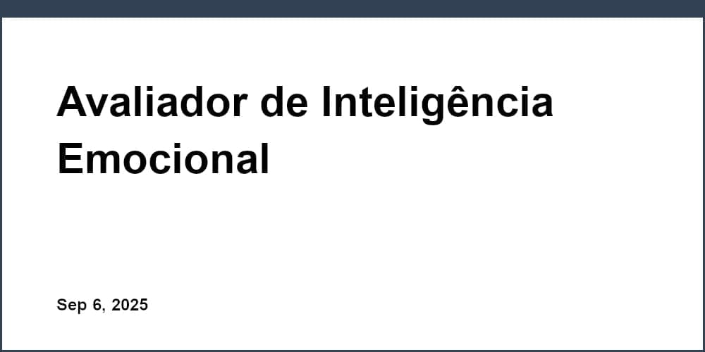 Avaliador de Inteligência Emocional