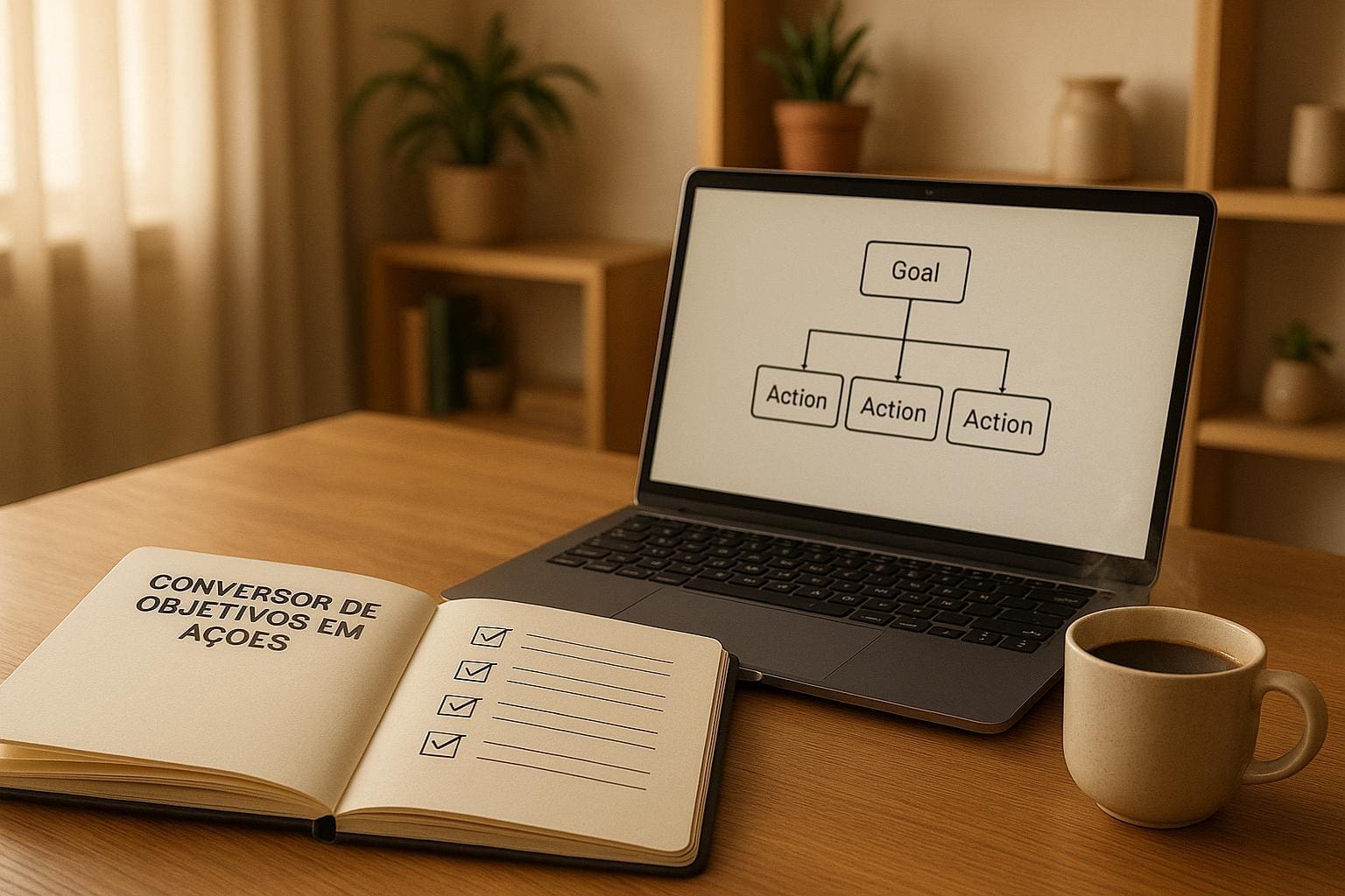 Conversor de Objetivos em Ações